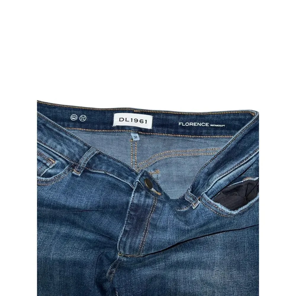 DL1961 Florence Instasculpt Straight Leg Jeans Raw Hem Size 32